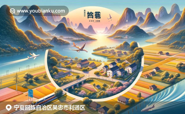 寧夏吳忠市利通區(qū)的郵政特色與地域風(fēng)情完美融合，展現(xiàn)自然美景、農(nóng)產(chǎn)品和歷史文化