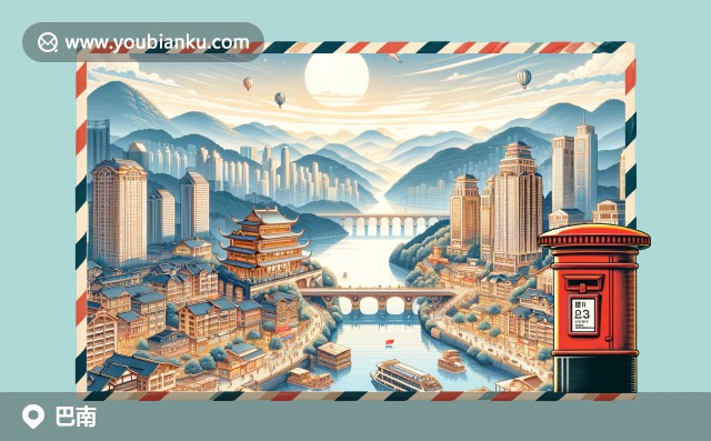 美麗的巴南區(qū)：南山、長江邊的漁場景與傳統(tǒng)重慶小面風(fēng)情，郵戳401320的中國元素