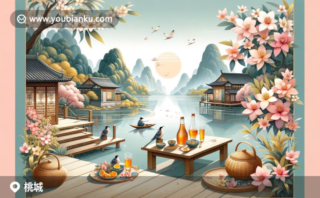 河北省衡水市桃城區(qū)郵票明信片：衡水湖風(fēng)光、衡水老白干標(biāo)志及盛開桃花