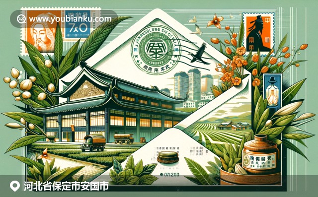 安國(guó)市特色：中藥材、古建筑和綠色農(nóng)田與郵政元素完美融合