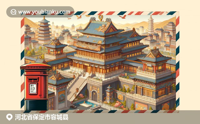 保定容城縣展現(xiàn)古建筑、菊花文化和農(nóng)作物特色，融合郵政元素
