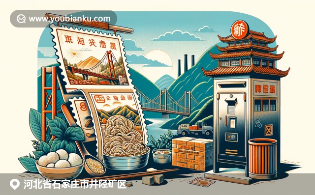 河北礦區(qū)特色郵政信封：山脈輪廓與工業(yè)文化元素交融