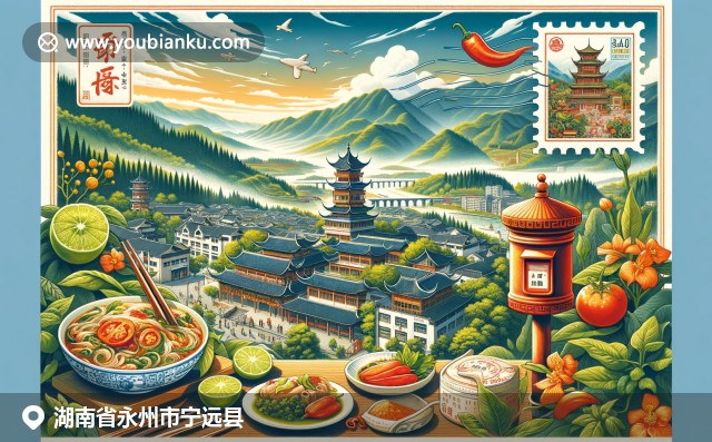 湖南永州寧遠(yuǎn)縣山水酸菜魚，融入郵政元素展現(xiàn)地方特色與郵政文化
