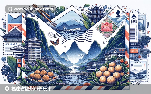 福建長樂市自然美景與茶文化的完美融合，描繪鼓嶺山景與武夷山大紅袍茶葉，展現(xiàn)當(dāng)?shù)仫L(fēng)土人情