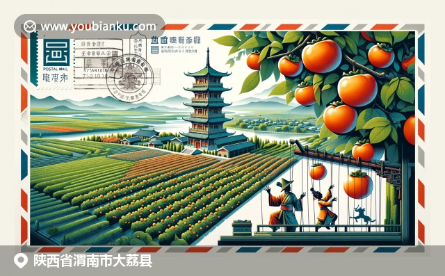 大荔縣傳統(tǒng)文化與自然景觀的完美融合，展示大秦塔、柿子園和皮影戲，共同展現(xiàn)獨特的歷史人文風(fēng)貌